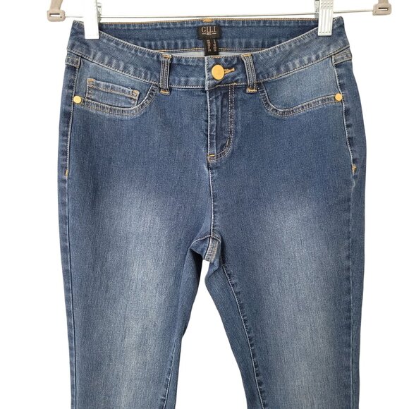 G.I.L.I. Skinny Jeans With Ankle Zippers Womens Size 2 Blue Denim Stretch - Picture 3 of 9
